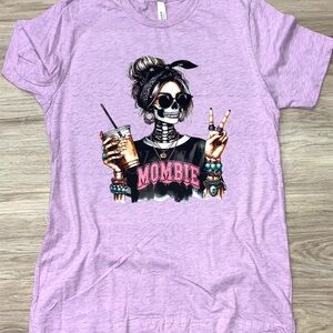 Mombie, tired mom, Bella Canvas lilac Graphic Tee